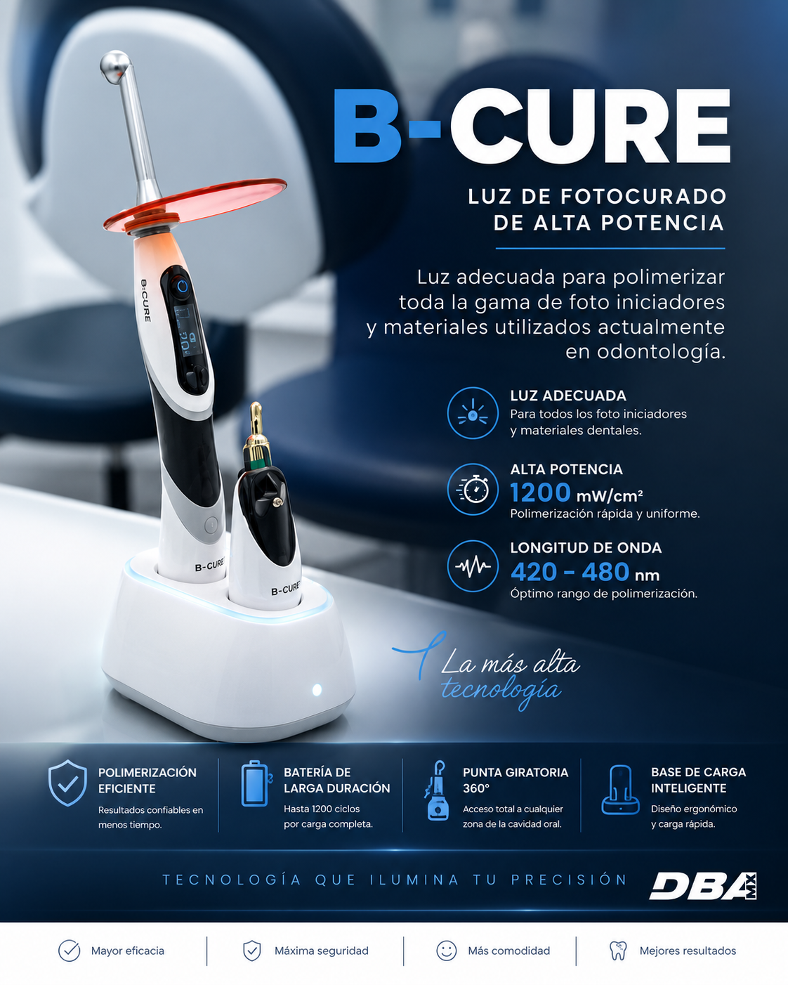Lampara de fotocurado B-CURE